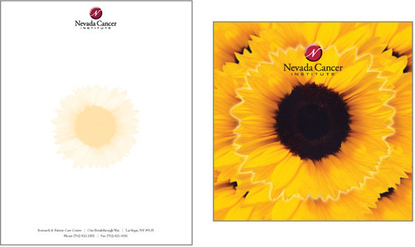 letterhead and pamphlet using sunflower image