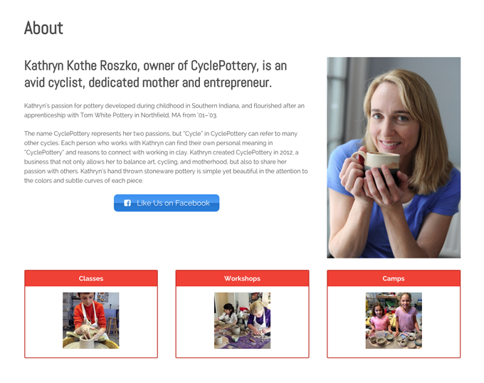 bio page, photo of owner Kathryn Roszko