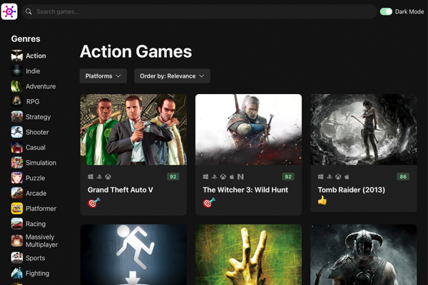 game search app
